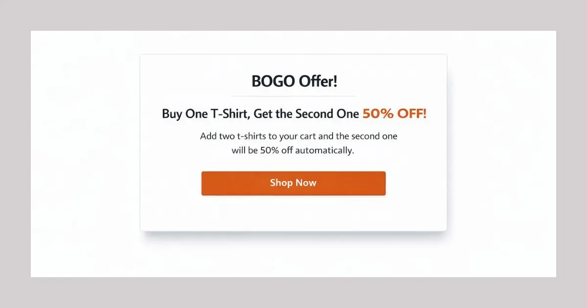 Buy one get one 50% off promotion example